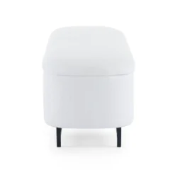 Christopher Knight Home Aurora Modern Wood And Metal Upholstered Storage Ottoman, White/Black -Baxton Studio Sale Shop GUEST 268a97dd d92e 48b4 8f71 5958cdc9e51e