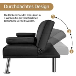 Yaheetech Convertible Futon Sofa Bed Tufted Fabric Futon With Cupholders And Pillows -Baxton Studio Sale Shop GUEST 26c68fc7 fb13 4eca 96ce c6582e23c7d9