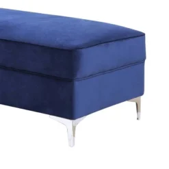 45" Bovasis Velvet Ottoman Blue - Acme Furniture