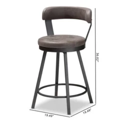 Set Of 2 Arcene Faux Leather Upholstered Pub Counter Height Barstools Gray/Black - Baxton Studio 11 Set Of 2 Arcene Faux Leather Upholstered Pub Counter Height Barstools Gray/Black - Baxton Studio -Baxton Studio Sale Shop GUEST 278e4dc6 2e01 4ec5 8368 b56cc3f5022d