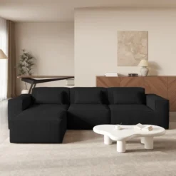 WJShome Modular Sectional Sofa Couch,118.62" L Shaped Cloud Couch With 1 Ottomans,Minimalist 4 Seater Convertible Sofa For Living Room -Baxton Studio Sale Shop GUEST 27963bc4 59f1 465a 9f7b 023357674733