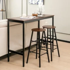 Costway 3 Piece Bar Table Set Pub Table And 2 Stools Counter Kitchen Dining Set -Baxton Studio Sale Shop GUEST 289024aa 8fd1 431b 8fa3 5e35ca5f65e4