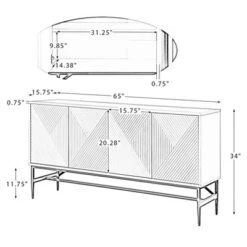 Uirich 65'' Wide Modern Sideboard Storage Cabinet With Adjustable Shelves| KARAT HOME -Baxton Studio Sale Shop GUEST 28a4fe4a 55d4 4372 b5c6 547c37cf0e2b