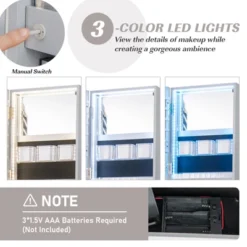 Tangkula 360° Rotating Mirrored Jewelry Cabinet Armoire 3 Color LED Modes Lockable Gray 15 Tangkula 360° Rotating Mirrored Jewelry Cabinet Armoire 3 Color LED Modes Lockable Gray -Baxton Studio Sale Shop GUEST 28cfbd1b 53e7 4a6d 8701 bbe4cd76a4fa