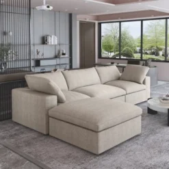 WJShome 4Piece Sectional Sofa Couch,120.45" Down Filled Cloud Modular Couch With Storage Ottoman 14 WJShome 4Piece Sectional Sofa Couch,120.45" Down Filled Cloud Modular Couch With Storage Ottoman -Baxton Studio Sale Shop GUEST 28d39824 6ad0 481c 8ea7 d9f3a7fabb19