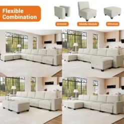 140"Sectional Couch For Living Room, Oversized Modular Sectional Sofa, U Shaped Modular Couch With Storage 14 140"Sectional Couch For Living Room, Oversized Modular Sectional Sofa, U Shaped Modular Couch With Storage -Baxton Studio Sale Shop GUEST 28e6039f 44c4 445b 847a cb8f0db0edbe