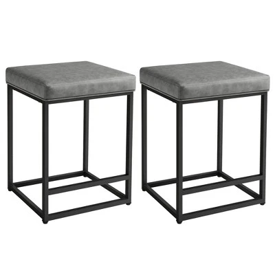 Yaheetech 24" H Backless Upholstered Bar Stools Set Of 2 For Kitchen Counter 7 Yaheetech 24" H Backless Upholstered Bar Stools Set Of 2 For Kitchen Counter - Image 7