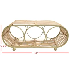Wrapped Brass Metal & Rattan Wine Bottle Holder - Foreside Home & Garden 11 Wrapped Brass Metal & Rattan Wine Bottle Holder - Foreside Home & Garden -Baxton Studio Sale Shop GUEST 299e1527 4974 42bb bac3 338c5b20b630