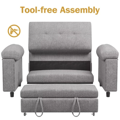 Dyonery 3-in-1 Convertible Sofa Bed, Pull Out Sleeper Sofa With Adjustable Backrest 3 Dyonery 3-in-1 Convertible Sofa Bed, Pull Out Sleeper Sofa With Adjustable Backrest - Image 3