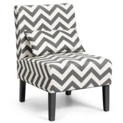 Costway Armless Accent Leisure Chair With Lumbar Pillow -Baxton Studio Sale Shop GUEST 2a2a59e1 fd99 4316 9755 7ef76b544704