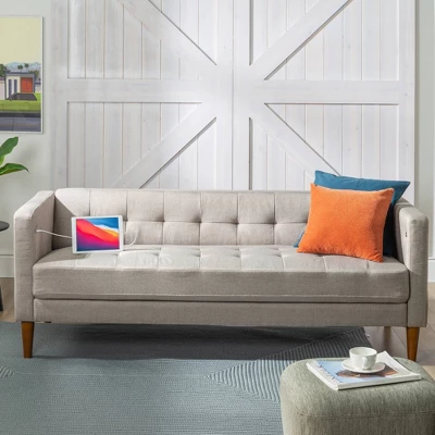 73" Pascal Sofa With USB Oatmeal - Zinus 2 73" Pascal Sofa With USB Oatmeal - Zinus - Image 2