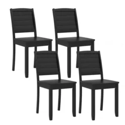 Tangkula 4 PCS Armless Wood Dining Chair W/ Rubber Wood Legs Curved Backrest Kitchen -Baxton Studio Sale Shop GUEST 2ac5942e 44e8 493f a039 bafb7bdb5d1f