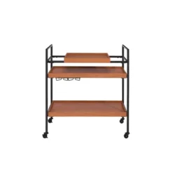 Oaken Serving Cart Honey Oak/Black - Acme Furniture