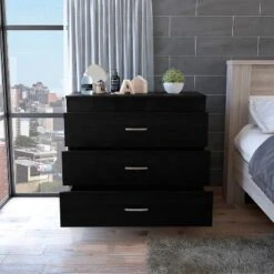 Maliang 3-Drawer Dresser, Black 10 Maliang 3-Drawer Dresser, Black -Baxton Studio Sale Shop GUEST 2ae7907e 7b88 4e77 bf75 a08d33bca6de