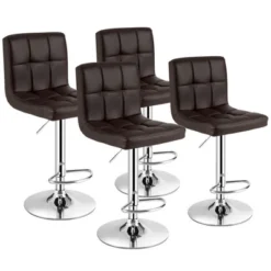 Costway Set Of 4 PU Leather Bar Stool Swivel Bar Chair W/ Adjustable Height 23 Costway Set Of 4 PU Leather Bar Stool Swivel Bar Chair W/ Adjustable Height -Baxton Studio Sale Shop GUEST 2bb0a45c 0638 4249 927b 5ea790455436