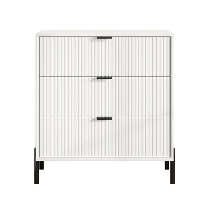 Festivo 3pc Modern Elegance 3 Drawer Nightstands And 6 Drawer Dresser Set Off-White 6 Festivo 3pc Modern Elegance 3 Drawer Nightstands And 6 Drawer Dresser Set Off-White - Image 6