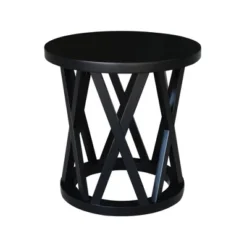 24" Ceylon Round End Table - International Concepts -Baxton Studio Sale Shop GUEST 2bf28b04 bf20 488b beda 8d0d4d199645