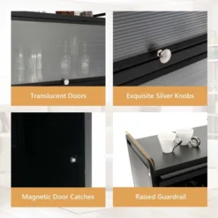 Costway 5-Tier Kitchen Baker's Rack Storage Cabinet Mobile Microwave Stand Flip-up Doors -Baxton Studio Sale Shop GUEST 2bf45318 13aa 4694 8c9e 05208f591762