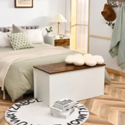 Costway Flip-top Storage Chest Lift Top Storage Bench Wooden Deck Box Toy Box -Baxton Studio Sale Shop GUEST 2c10b6f8 5839 4e2a b13c d9734a9c321d