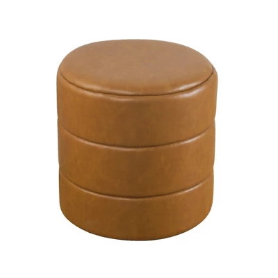 Round Upholstered Ottoman - HomePop 1 Round Upholstered Ottoman - HomePop