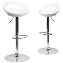 Emma And Oliver 2 Pack Contemporary Plastic Adjustable Height Barstool With Rounded Cutout Back And Chrome Base -Baxton Studio Sale Shop GUEST 2c1d38d3 586e 4479 aa73 a93cc5920819
