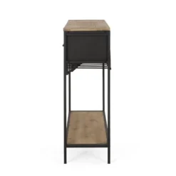 Boster Boho Industrial 8 Bottle Wine Rack Console Table With Storage Natural/Black - Christopher Knight Home -Baxton Studio Sale Shop GUEST 2c823d74 1f37 40da 8036 919c356c1c0a