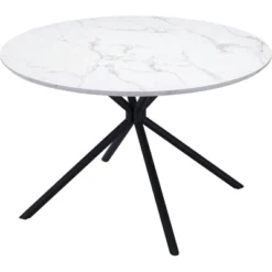 47.2" Lois Round Dining Table White - ZM Home -Baxton Studio Sale Shop GUEST 2d3a9342 5e1a 4a18 9505 dbb9665a273c