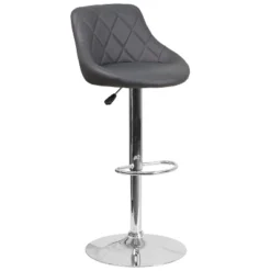 Emma And Oliver 2 Pack Contemporary Vinyl Bucket Seat Adjustable Height Barstool With Diamond Pattern Back And Chrome Base -Baxton Studio Sale Shop GUEST 2d4b3e7d a6ca 4128 8a8a 8a49423ae790