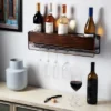 True Wall Mounted Wine Shelf & Stemware Rack, Wood