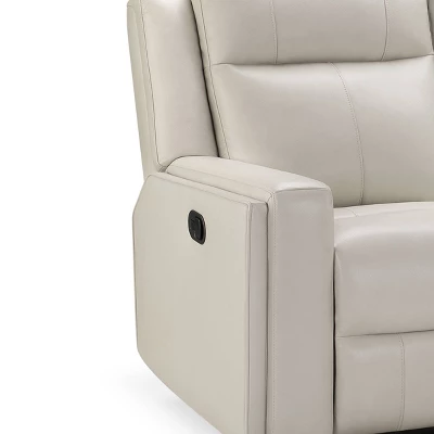 Randi Top Grain Leather Manual Reclining Loveseat Ivory - Abbyson Living 4 Randi Top Grain Leather Manual Reclining Loveseat Ivory - Abbyson Living - Image 4