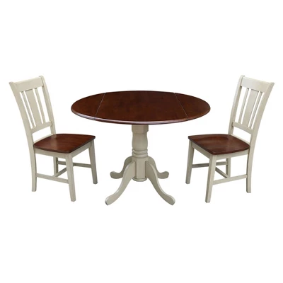 42" Dual Drop Leaf Dining Table With 2 San Remo Splat Back Chairs - International Concepts 4 42" Dual Drop Leaf Dining Table With 2 San Remo Splat Back Chairs - International Concepts - Image 4