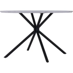 47.2" Lois Round Dining Table White - ZM Home -Baxton Studio Sale Shop GUEST 2d974846 520e 4ff2 a3d0 ffb7cf218e56