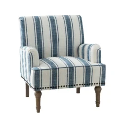 Venere Bedroom Wooden Upholstered Armchair With Nailhead Trim And Unique Stripe Design | ARTFUL LIVING DESIGN -Baxton Studio Sale Shop GUEST 2d97b861 03ce 4b6d 9b1d 48340b0f2f99