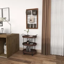 Wood 3 Tier Oval Tray Cart Brown - Olivia & May 28 Wood 3 Tier Oval Tray Cart Brown - Olivia & May -Baxton Studio Sale Shop GUEST 2da5cd04 e364 4716 8c0b 54f184ef2a8e