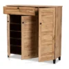 Coolidge Wood 3 Door Storage Cabinet With Drawer Oak Brown - Baxton Studio