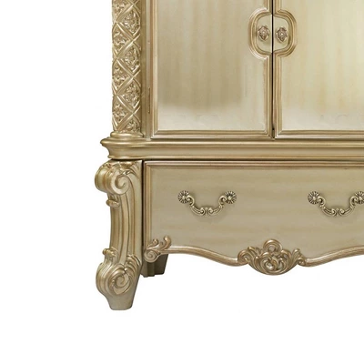 44" Vendome Bedroom Set Gold Patina/Bone White - Acme Furniture 1 44" Vendome Bedroom Set Gold Patina/Bone White - Acme Furniture
