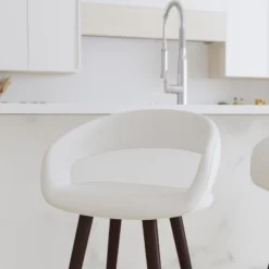 Merrick Lane Wood Ultramodern Bar Counter Stool With Upholstered Seat -Baxton Studio Sale Shop GUEST 2e3be95f 5246 4173 924a 4b1d51b51afb