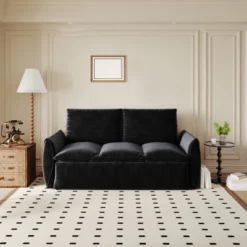 70.9" Pull-Out Sofa Bed, Convertible Sleeper Sofa With Pillow, 3 Seat Velvet Sleeper Couch, Loveseat Sleeper Sofa For Living Room Bedroom -Baxton Studio Sale Shop GUEST 2e765771 ee15 4365 9288 5ac3709ccd88