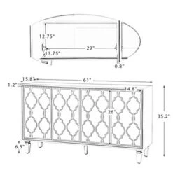 Beatrice 61'' Modern Storage Wide Sideboard With Solid Wood Legs | KARAT HOME -Baxton Studio Sale Shop GUEST 2eab0d28 127d 4db2 b936 549615e4420d