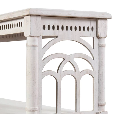 3 Tier Console Table Distressed White - Stylecraft 3 3 Tier Console Table Distressed White - Stylecraft - Image 3