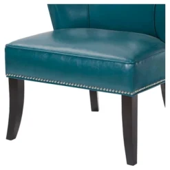Hilton Concave Back Armless Chair - Peacock Blue