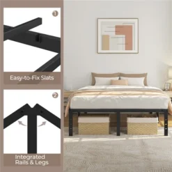 Yaheetech Metal Platform Bed Frame With Heavy Duty Steel Slat Support And Underbed Storage Space -Baxton Studio Sale Shop GUEST 2f5d7998 1349 4fd5 b6d6 25486caf0f01