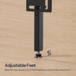 Metal & Wooden Panel Headboard, King Headboard, Minimalist Head Board With Metal Frame, Height Adjustable, With Bed Frame Adapter, Black -Baxton Studio Sale Shop GUEST 2fe03344 ee29 43af b8e1 a02067ec2ea8