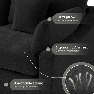 Wjshome Cloud Couch Modular Sectional Sofa, 156" U Shaped Couch,Oversize Convertible Wide Seater With 2 Ottomans,Covers Washable&Replaceable 7 Wjshome Cloud Couch Modular Sectional Sofa, 156" U Shaped Couch,Oversize Convertible Wide Seater With 2 Ottomans,Covers Washable&Replaceable - Image 7