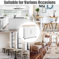 Costway Rolling Kitchen Cart Island Heavy Duty Storage Trolley Cabinet Utility White 12 Costway Rolling Kitchen Cart Island Heavy Duty Storage Trolley Cabinet Utility White -Baxton Studio Sale Shop GUEST 301bc2e3 915c 42c5 bc12 4b10e639d2c1