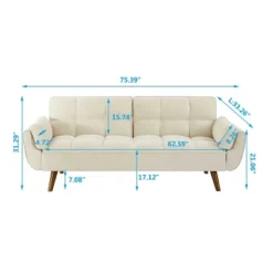 KTMBDW 75.4" Loveseat Sofa, Mid Century Modern Decor Love Seat Couches For Living Room, Bedroom, Solid And Easy To Install Love Seats Furniture -Baxton Studio Sale Shop GUEST 3025b76d 82ee 4db1 bce0 e46ff0efbd42