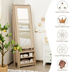 Costway Jewelry Cabinet Large Full Length Armoire 2-in-1 Stand Mirror Organizer 15 Costway Jewelry Cabinet Large Full Length Armoire 2-in-1 Stand Mirror Organizer -Baxton Studio Sale Shop GUEST 30623ed5 70db 4cd1 bd65 1bbb04d084d7