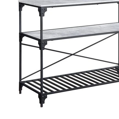 47" Jakob Kitchen Island Black/Concrete Finish - Acme Furniture 1 47" Jakob Kitchen Island Black/Concrete Finish - Acme Furniture