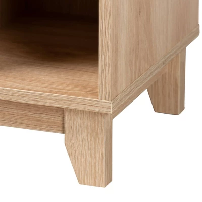 Elsbeth Wood And Natural Rattan 3 Door Sideboard Light Brown/Natural Brown - Baxton Studio 6 Elsbeth Wood And Natural Rattan 3 Door Sideboard Light Brown/Natural Brown - Baxton Studio - Image 6