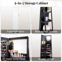 Tangkula 64" Jewelry Cabinet Armoire W/ 3-Color Lights Adjustable Shelves & Wheels -Baxton Studio Sale Shop GUEST 310241d0 ff4c 4bb3 be77 a39372ce2b19